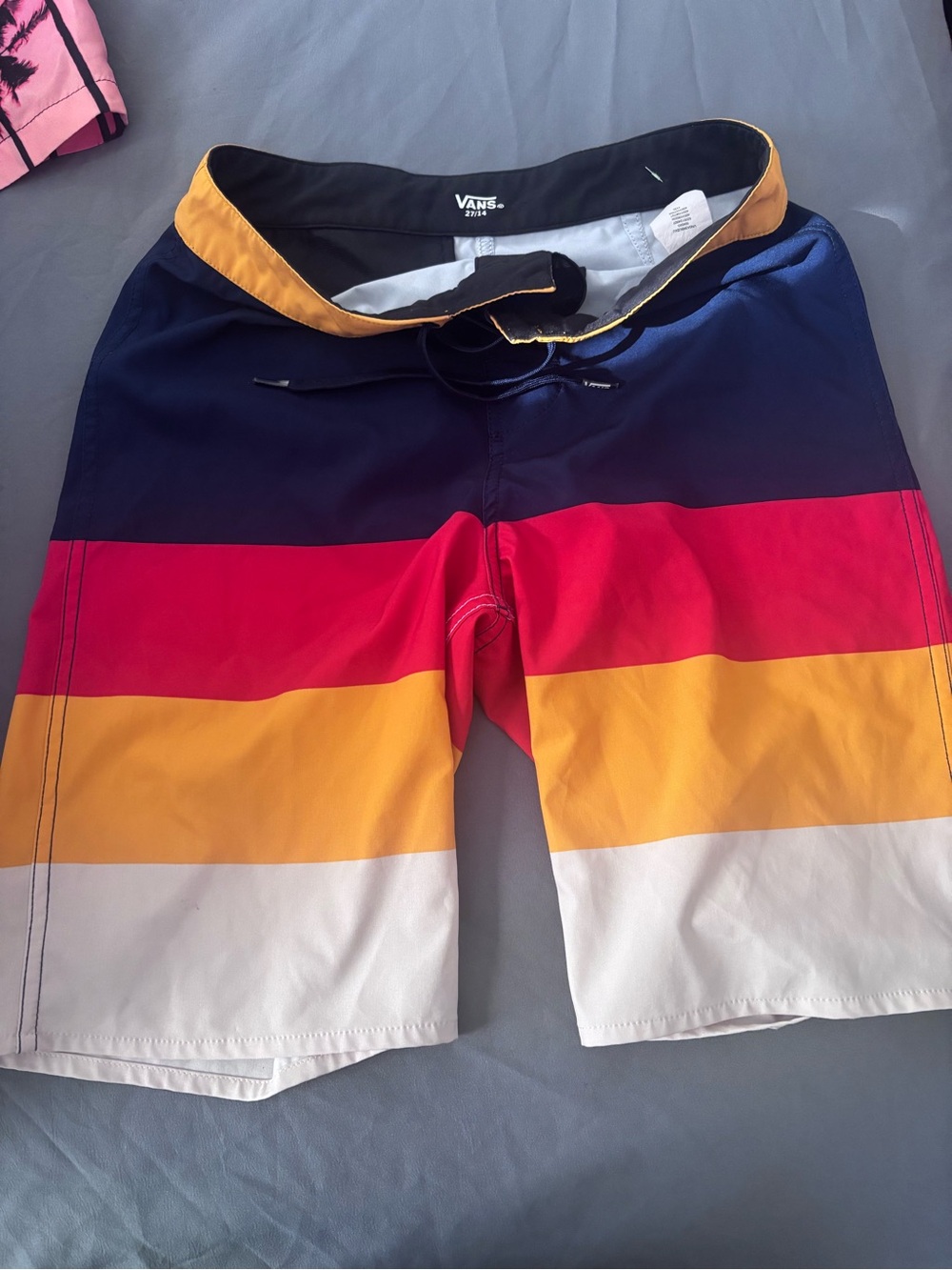 Vans  Navy, Red, Yellow & White Colorblock Swim Shorts